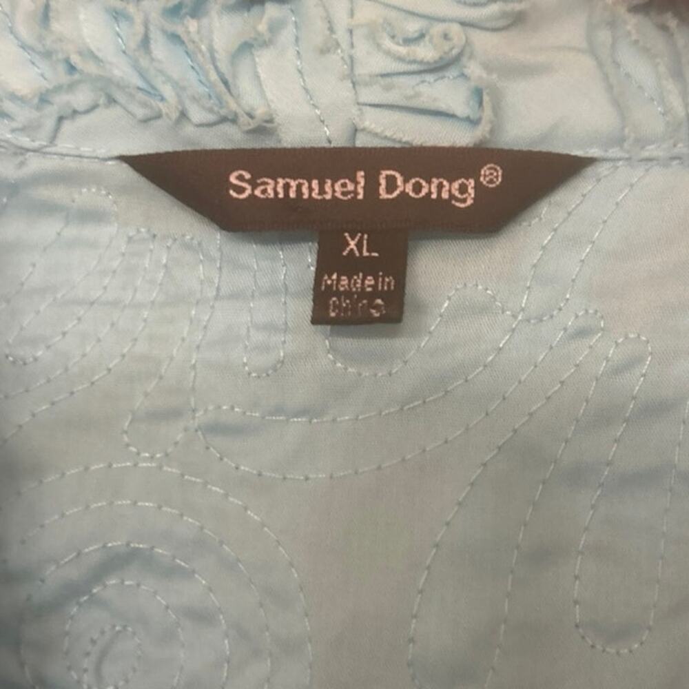 Samuel Dong Textured Full Zip Jacket Tiffany Blue… - image 5